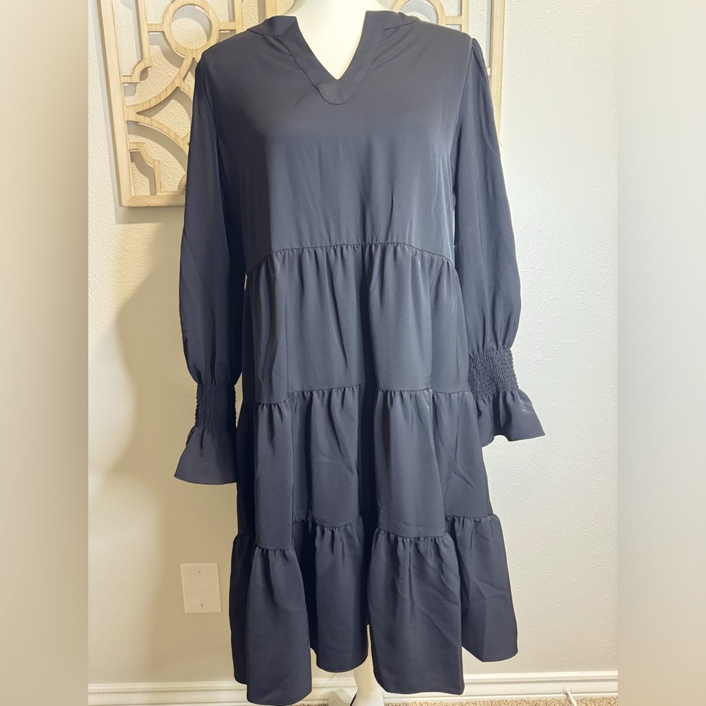 Chico’s Twill Embroidered Sleeve Dress, size 0